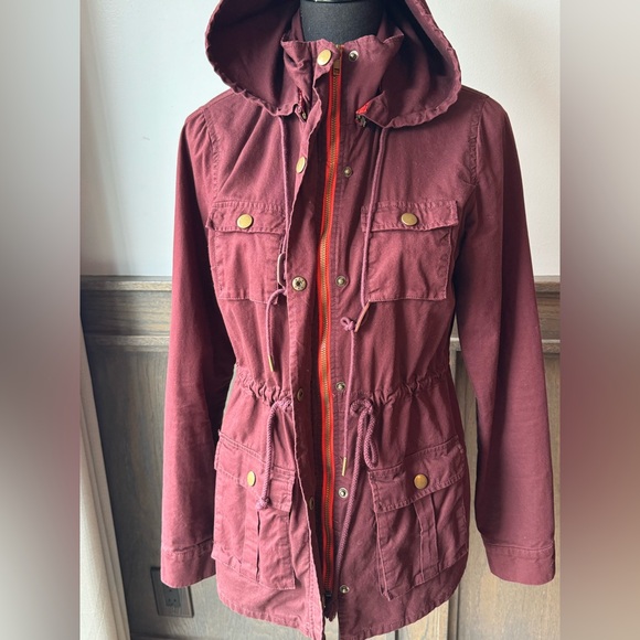 41 Hawthorn Maroon Utility Jacket with Hood Euc M - Picture 2 of 7